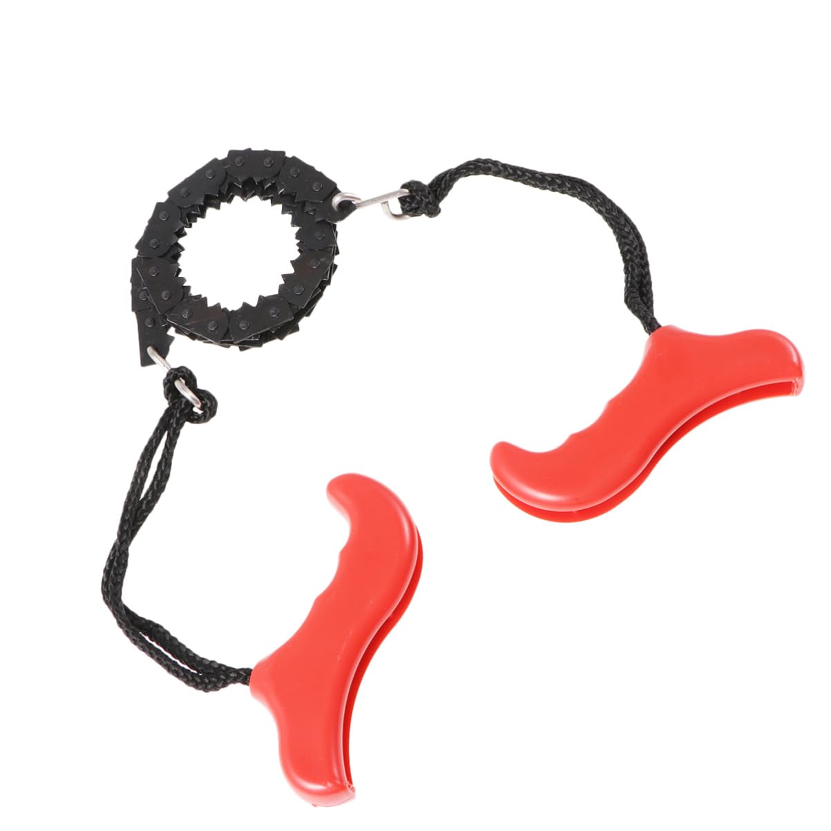 Kisangel Pocket Saw Chainsaw Portable Garden Logging Chain with Red Handle for Camping Survival