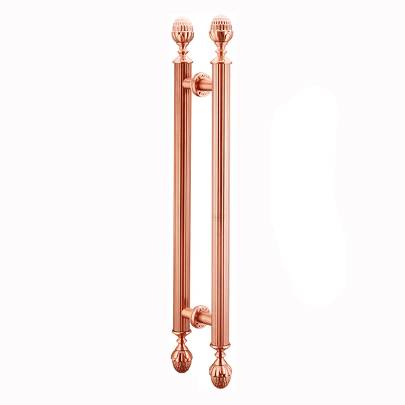 Door Handle Modern Entry Door Handle Push Pull Door Handles, 20/24/27/31/35/39/43/47Inch Long, Round Glass Shower Door Handle, Double Sided Mount Indoor Barn Door Handles,Rose Gold-110Cm/43.3In