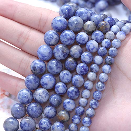 Image of Natural Stone Beads 6mm Bule Sodalite Polished Round Smooth Gemstone Beads for Jewelry Making 15 Inch (Bule Sodalite, 6mm)