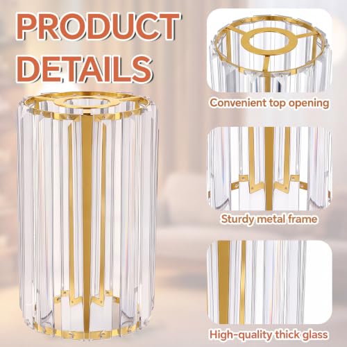 Image of Teenyyou 2 Pcs Crystal Pendant Light Shade, 1-5 /8 inch(1.65 inch) UNO-fitter, Tall
