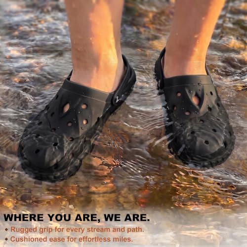 Image of KEMISANT Cushioned Clogs Mules for Men Garden Beach Water Fun-Lightweight | EVA Cushioned Footbed| Arch Support | Slip-resistant | Unisex