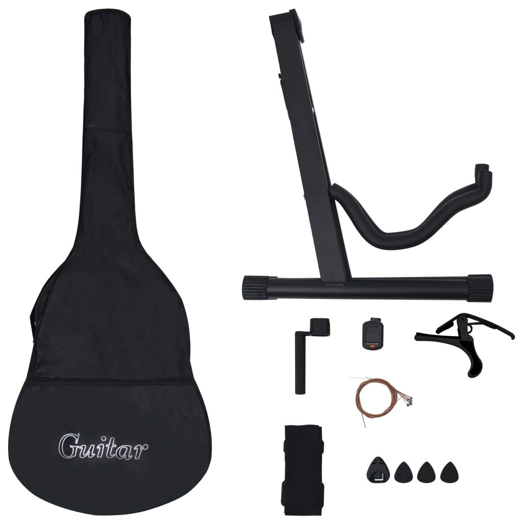 Set de Guitarra española clásica niños y Principiantes 4/4, Color Madera Claro
