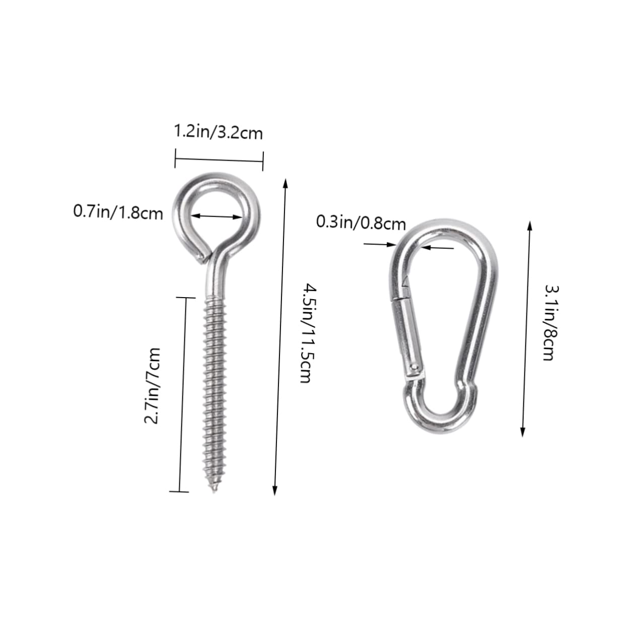 Toddmomy 4pcs Swing Hook Chair Hanging Kit Strong Spring Hooks for Ceiling Mounts Swing Set Accessories for Indoor Outdoor