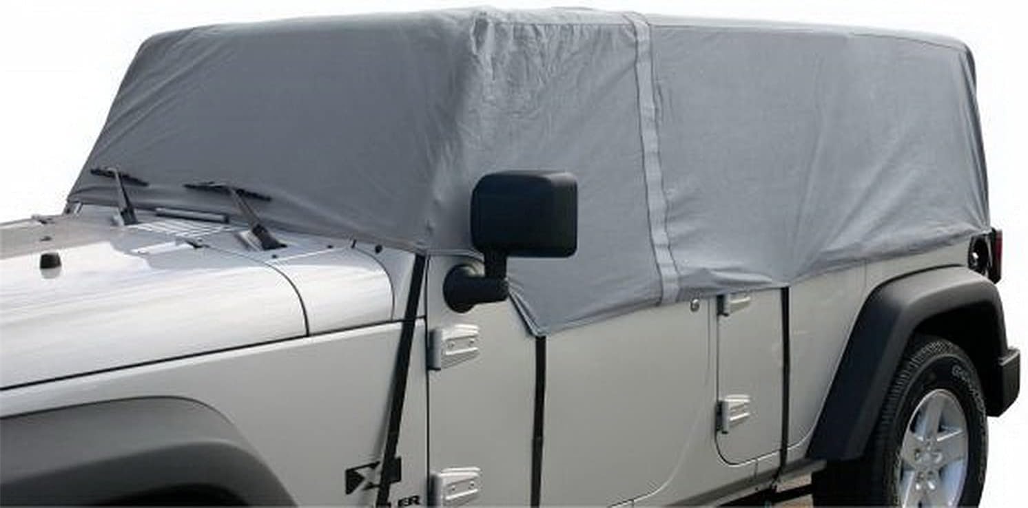 Rampage Products Cab Cover for Jeep Wrangler JK | Fits Over Installed Top, 4-Layer, Breathable, Grey | 1264 | Fits 2007-2018 Jeep Wrangler JKU 4-Door