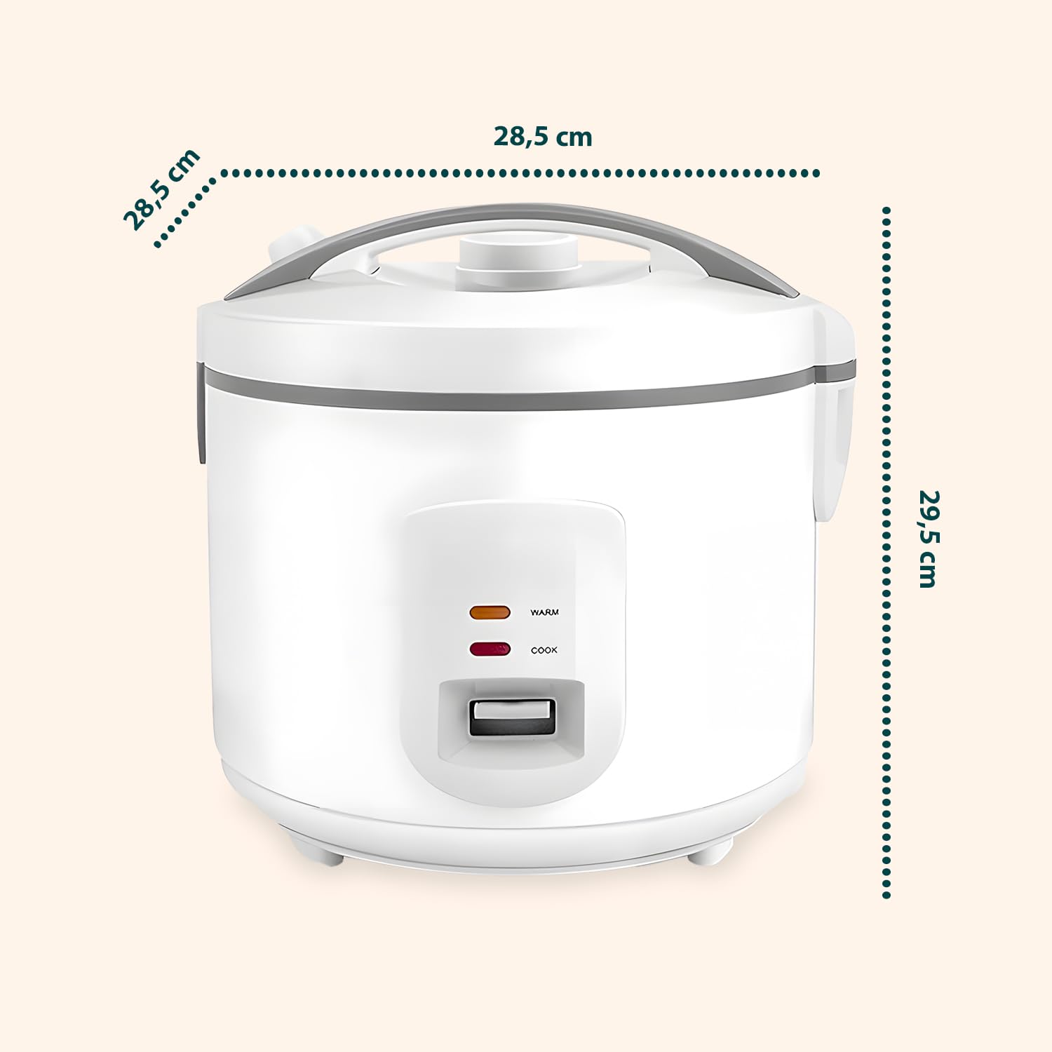 Wintem - Cuociriso Elettrico da 700W con Vaporiera Integrata e Pentola Antiaderente, Cucina Sana e Veloce, Mantiene il Calore Automaticamente, Ideale per Riso e Cottura al Vapore