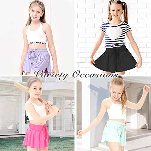 Youth Girls 2-in-1 Butterfly Athletic Shorts with Pocket