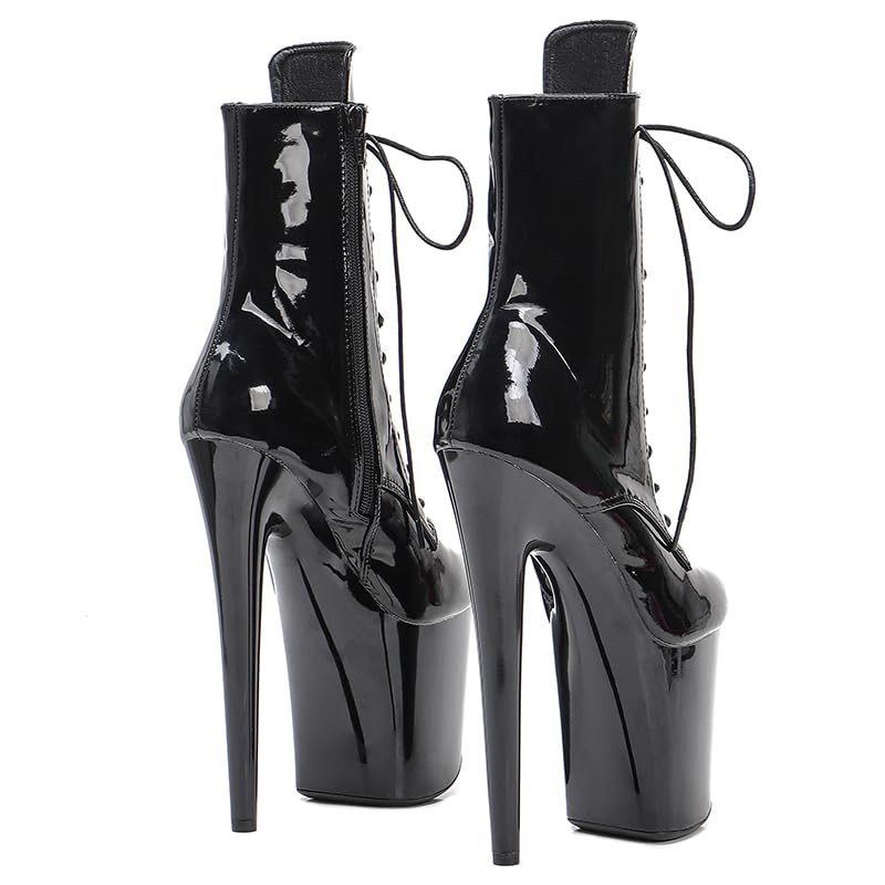 WUXIN H&P 8 Inch Pole Dance Boot Shoes, Exotic Stiletto Platform Heels