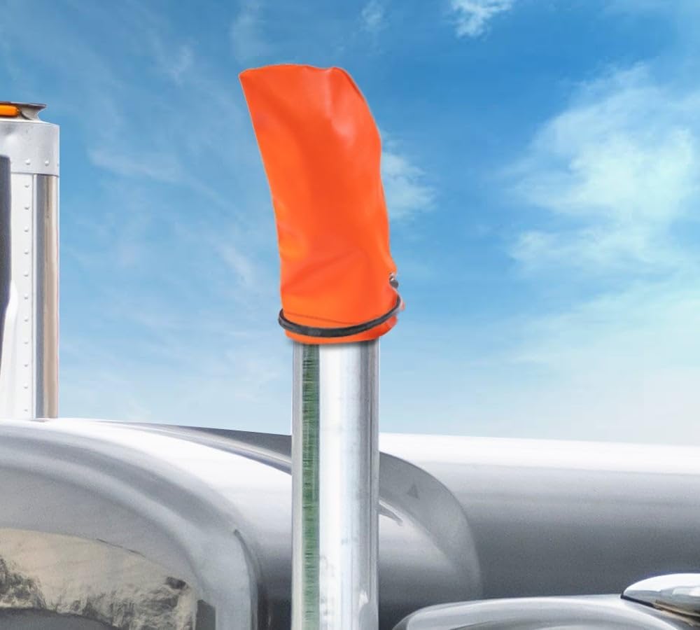 Mytee Products Orange 7" Turbo Saver Exhaust Cover & 21" Rubber Snap Tie w/Hook - Weather Resistant PVC Turbo Cover to Protect Equipment at High Speeds & Excessive Airflow During Transport