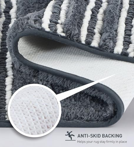 Image of Obsessions Ultra Soft Solid Bath Mat - Premium 1950 GSM Density, Anti-Skid Safety Backing & Superior Absorbency for Quick-Dry Comfort (40x60 cm, Charcoal)