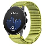 GIOPUEY Cinturini Compatibile con SUUNTO 9 Peak PRO, Nylon Traspirante Sport Loop Cinturino in Morbido Nylon Intrecciato Strap Band - Green