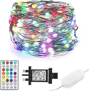 Bright Fairy String Lights 33Ft 100 LED String Light with 12 Twinkle Flash Modes and 12 Colors Timer Remote, Colorful String Lights for Bedroom Ceiling Craft Wedding Christmas Party Decor