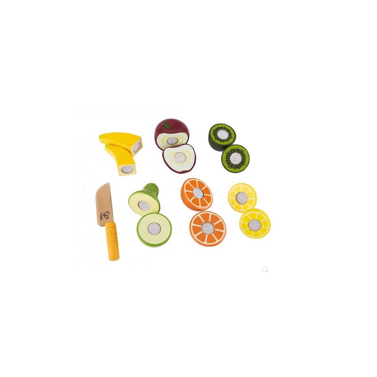 Hape Fresh Fruit Kitchen Playset | Velcro Fruit Slices with Play Knife for Healthy| Award Winning Wooden Pretend Play Food Set for Kids