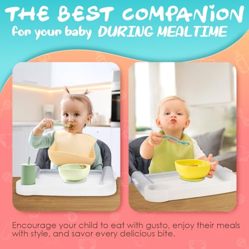 Baby Dinner Tray Compatible with Lulunemo Portable Hook-On Chairs,Portable Baby Feeding Tray for Clip-on Quick Meal Chairs,Ideal for Babies and Toddlers,Perfect for Home and Restaurant Dining(Clear) - Thumbnail 2