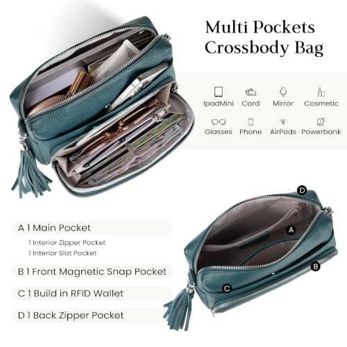 Image of befen Genuine Leather Crossbody Bags for Women Leather Wallet Travel Purse