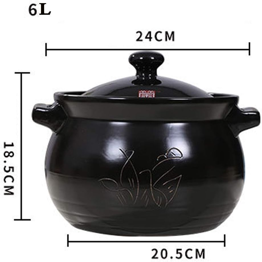 Casserole Stew Pot Household Gas Soup Handmade Cooking Pot Made of Clay Terra Cotta Traditional Assorted Designs Ideal for Cooking Beans, Rice, Soup