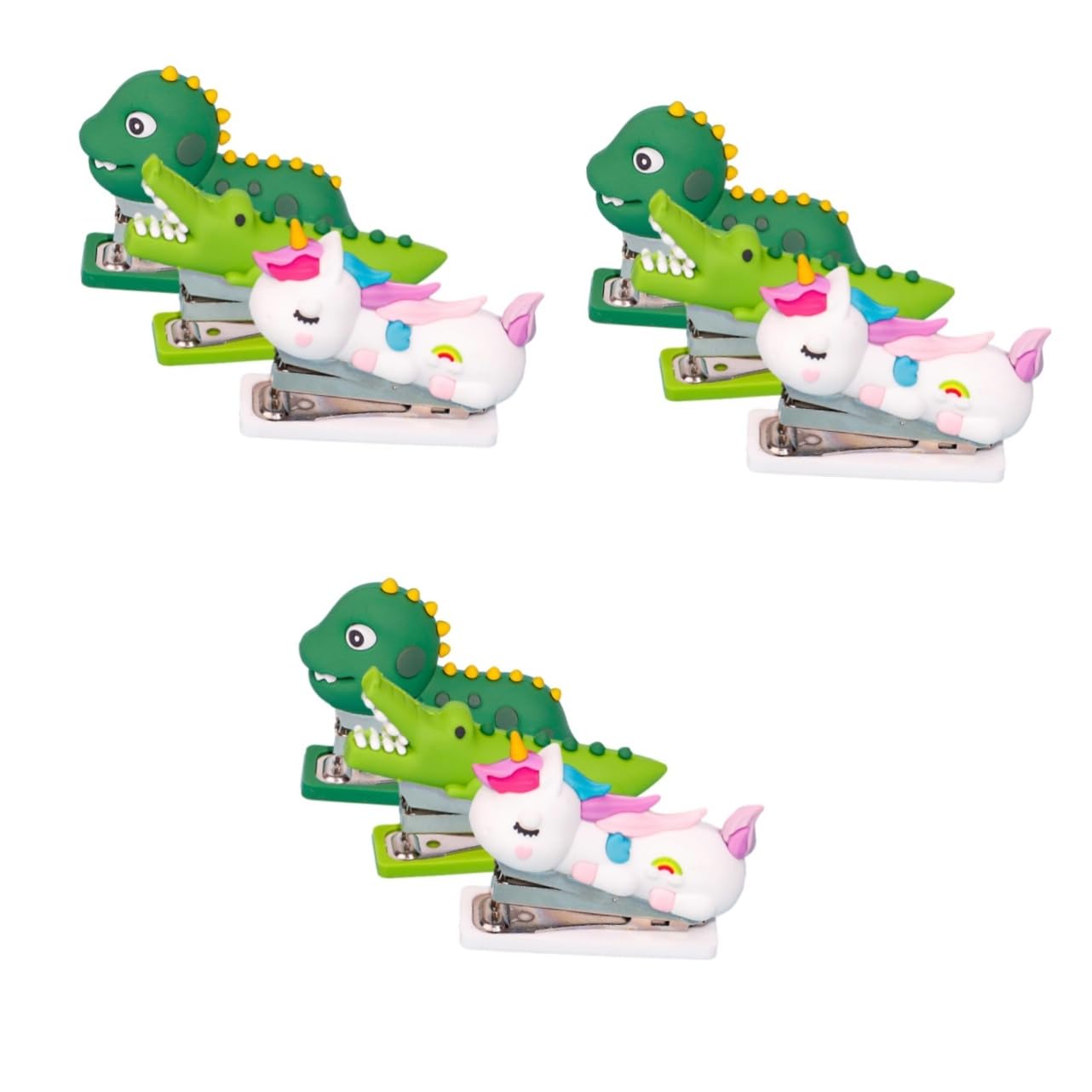 HOMSFOU 3 Set Mini Base Scuola Piccolo Macchina Carino Scrivania Cucitrice Servizi Di Animale Carini Cerogde Per L'ufficio Di Casa Cute Cupler Mini Acciaio Inossidabile 3 Pezzi * 3