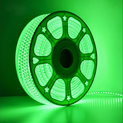 Image of MPROW 5 Meter LED Rope Light | 120 LEDs /Meter Waterproof Strip Light | Cove Light for False Ceiling, Diwali, Balcony & Indoor Decoration (Green)