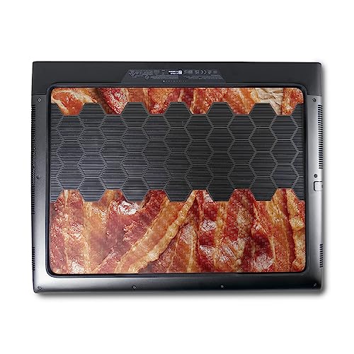 Image of MightySkins Carbon Fiber Skin Compatible with Alienware M18 R1 (2023) Full Wrap Kit - Crispy Bacon | Protective, Durable Textured Carbon Fiber Finish | Easy to Apply & Change Styles | Made in The USA
