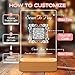 Custom QR Code Sign Personalized Acrylic Plaque with Light-Up Wood Base for Scan to Pay, Social Media, WiFi Share