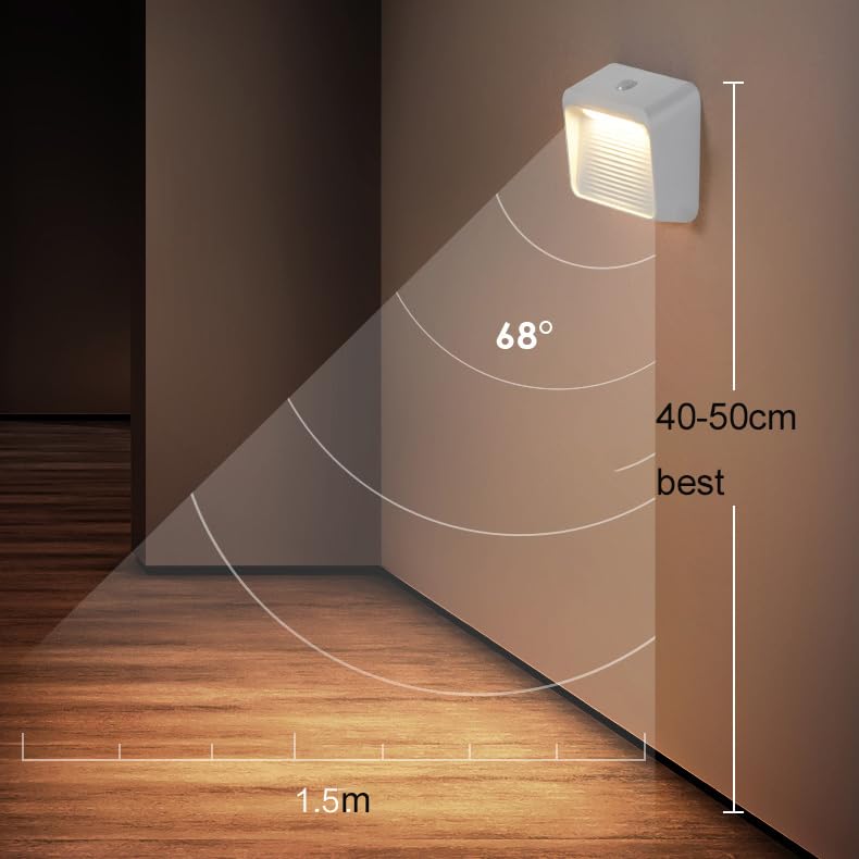 Sensor de movimiento Noche Luz recargable de pared de pared de pared de pared LED LECHE LECHE DE ILUMBRA DE ILUMBRA DE LA MALA DE IMNABLE DE IMNACIÓN CON ESCUCHADOR DE LA CALIDAD DE LA COMIDIDAD DEL