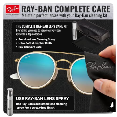 Image of Ray-Ban RB3647N ROUND DOUBLE BRIDGE Round Shaped Sunglasses for Men & Women with Official RAYBAN Eyewear Kit