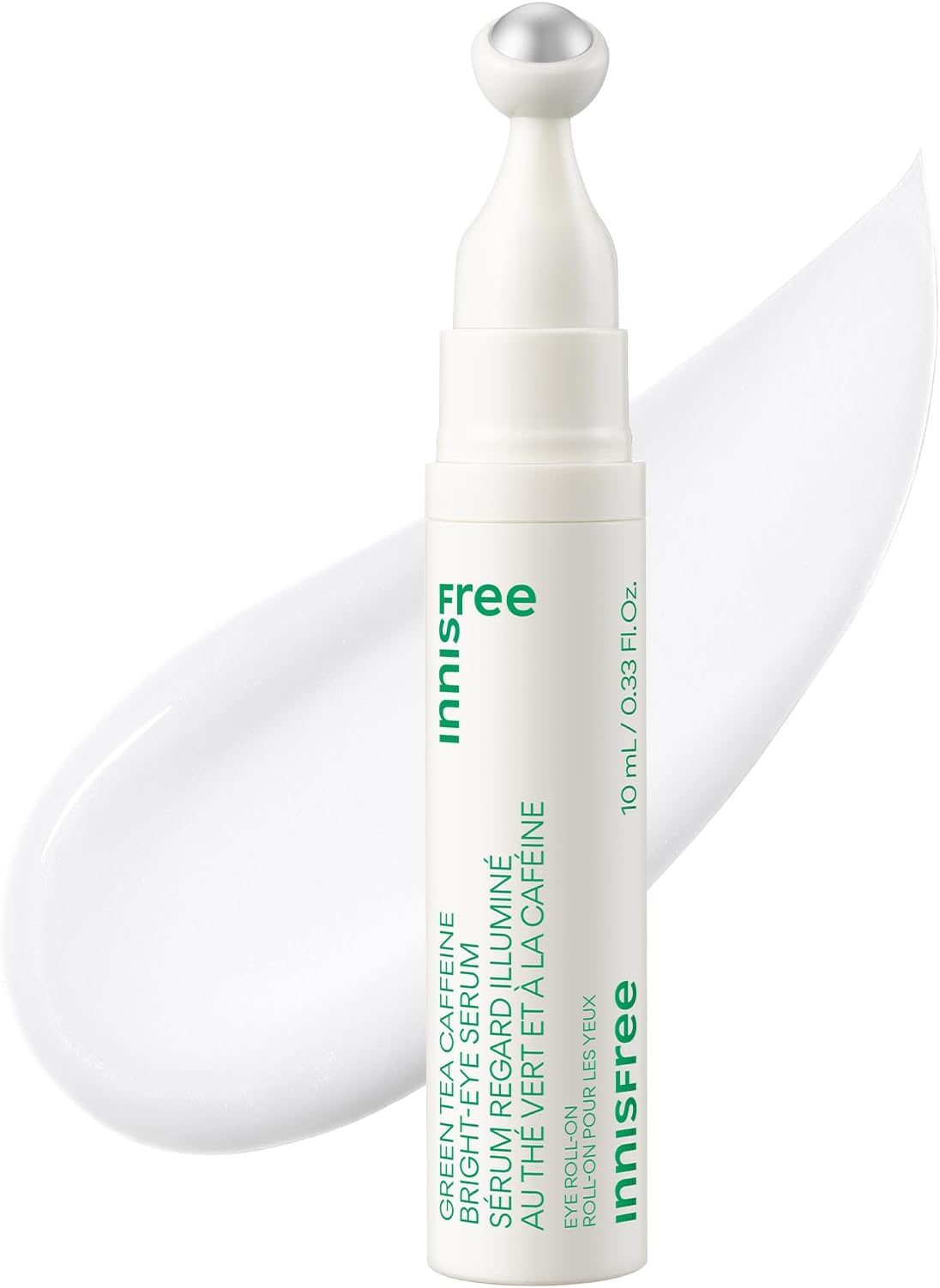 Green Tea Caffeine Bright-Eye Serum with Niacinamide, Cooling Korean Eye Roll On Serum, Hydrating Eye Cream (Packaging May Vary)