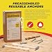 1/4”-20 Quick Easy Heavy Duty Toggle Anchors with Bolts - Hollow Wall Anchors with Steel Wings, Adjustable Up to 2 1/2" Thick Wall, Holds Up to 1080 Lbs, Heavy Duty Drill Bit Included (12 Pack)