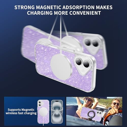Coque iPhone 16 MagSafe antichoc violet translucide - 7