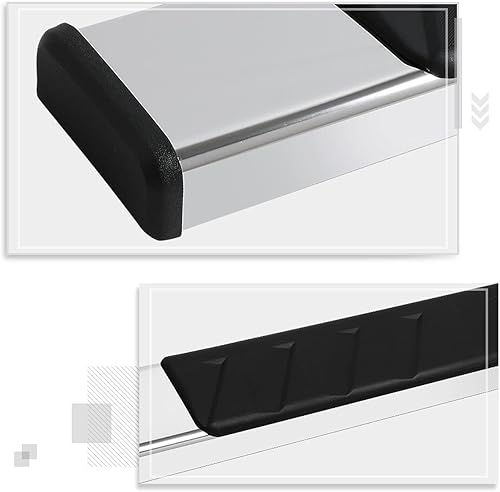 Miniatura 10 de Par Estribos de acero inoxidable negro de 5 pulgadas, barras Nerf compatibles con Tacoma 05-22 doble cabina  tripulación