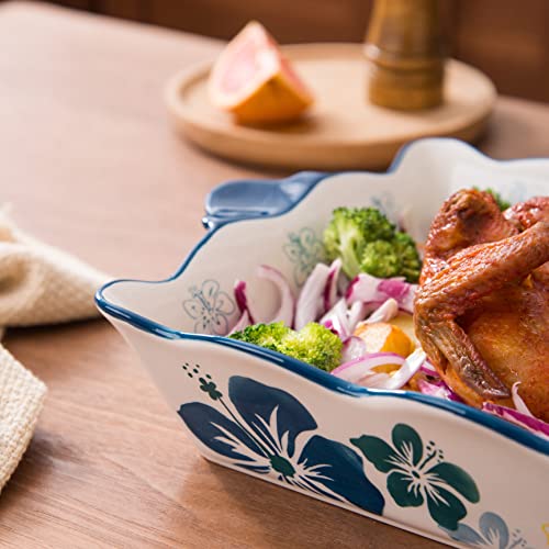 Sagoskat Casserole Dish Baking Dish Ceramic Baking Pan Nonstick Baking Dish Blue Lassagne Pan 9X13 Baking Dishes For Oven Casserole Dishes For Kitchen #TOP5