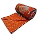 Sophia-Art Twin/King Indian Fruit Reversible Bedspread Pattern Gudri Pure Cotton Kantha Style Quilt Floral Fruit Print Decorative Kantha Stitch Quilt (Orange, King 90 * 108 Inches)