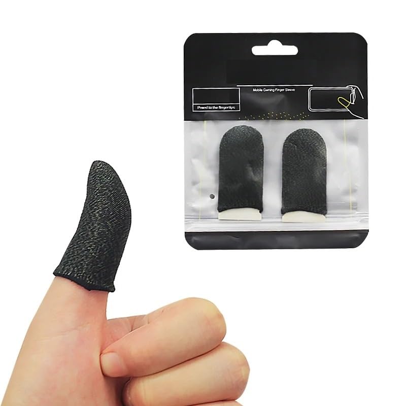 Hawk Pubg Anti-Slip Thumb Sleeve, Slip-Proof Sweat-Proof Professional Touch Screen Thumbs Finger Sleeve for Pubg Mobile Phone Game Gaming Gloves Multi Colour-image-48