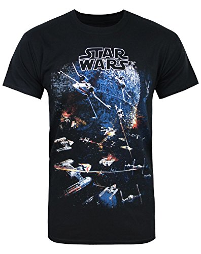 Star Wars Mens Universe Battle T-Shirt X-Large Black