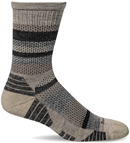 Sockwell Women's Journey Crew Moderate Compression Sock, Putty - M/L