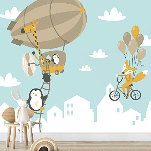 signwin Wall Mural Cute Animals Removable Self-Adhesive Wallpaper Wall Decoration for Bedroom Living Room - 66x96 inches