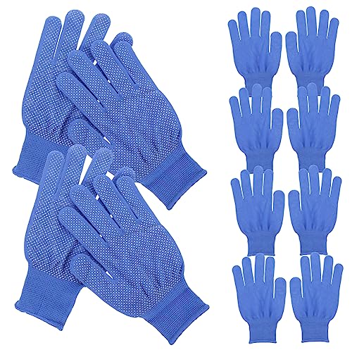 HOUDERCO 10 Pairs Anti-slip Non-slip Gardening Gloves for Women Men Boys and Girls Outdoor Protective Gloves Dots for Planting Weeding