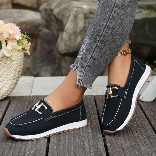 Women's Casual Loafers Comfortable Slip On Shoes Orthopedic Sneakers for Women Arch Support Footwear Business Non-Slip Walking Boat Shoes Fashion Sneakers Retro Lightweight Loafers2