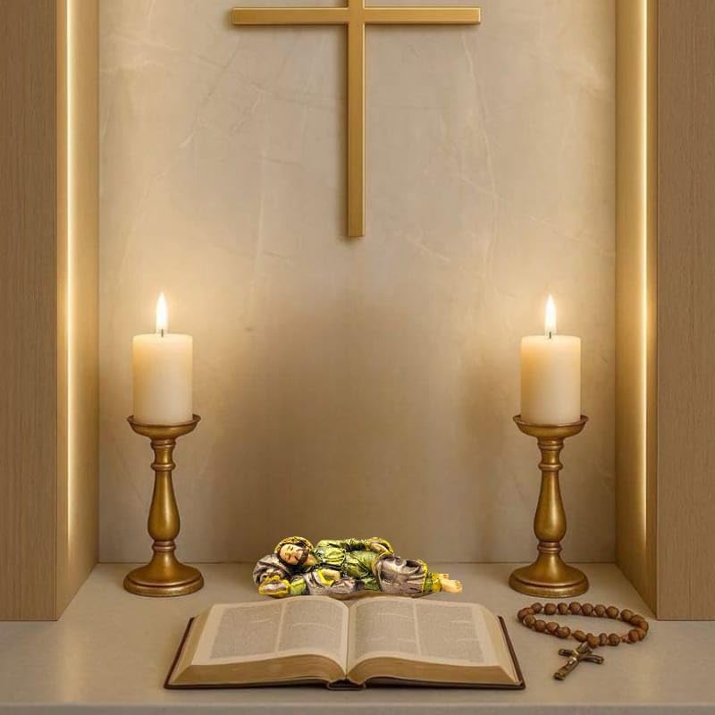 MORIN | Sleeping Saint Joseph Religious | Statue Decorative Figurine | 7.8 Inches | Natural Decorated - Image 5