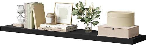 WOLTU Floating Shelf Black Wooden Display Shelf Wall Storage Decor 120cm Long RG9315sz-UK - 5