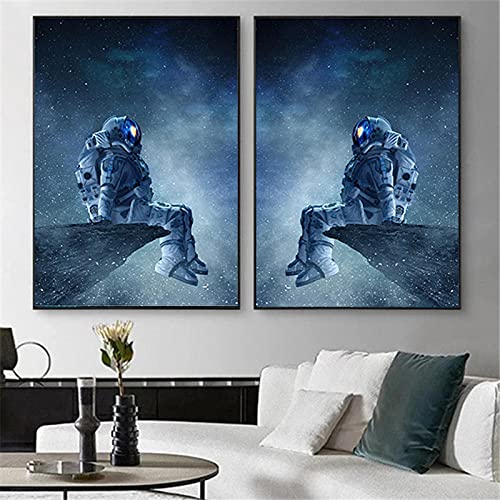 Affiches astronaute dans l'espace décoration murale pour salon et chambre coucher 50x70cm
