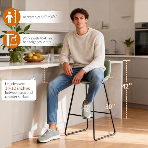 Image of Bar Stools Set of 3 for Kitchen Island, Modern Tall Bar Counter Chairs
