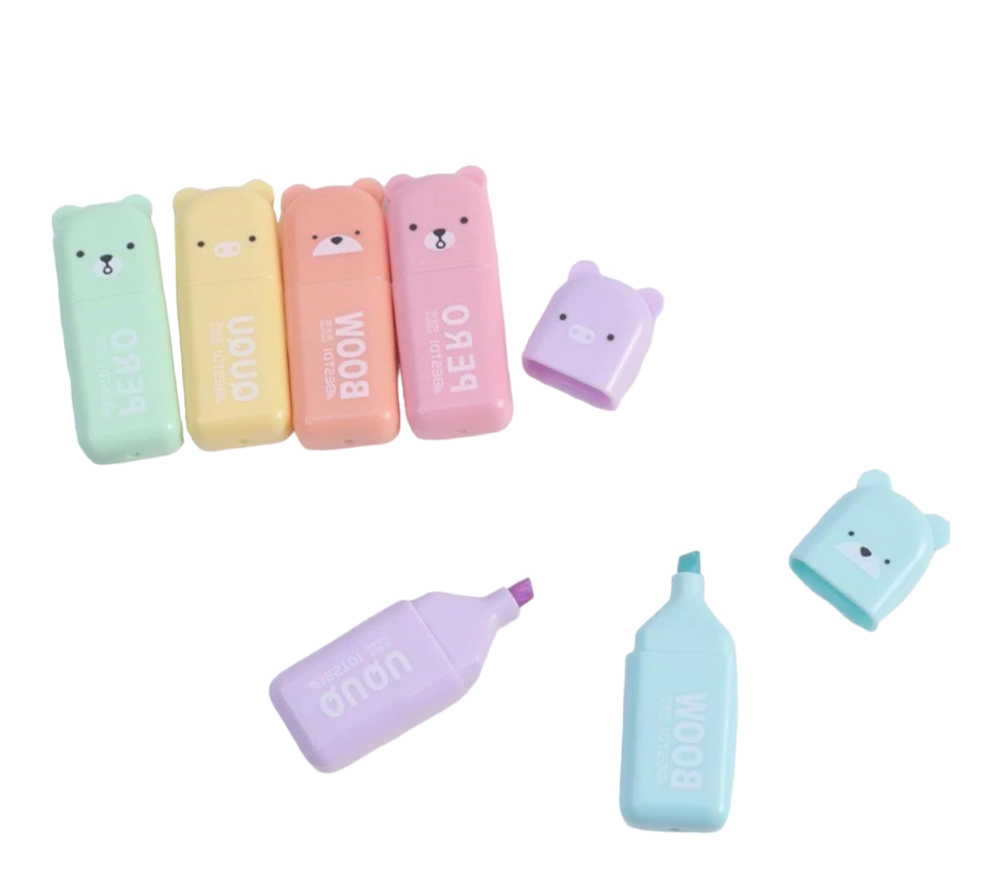 Teccyii Bear Highlighter Pens Kawaii Highlighters Cute Stationary Markers Pastel Pens Office School Supplies Chisel Tip Water Based Quick Dry Notes - Image 3