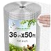 1/4 Hardware Cloth 36 x 50 23 gauge Galvanized Welded Wire Metal Mesh Roll Vegetables Garden Rabbit Fencing Snake Fence for Chicken Run Critters Gopher Racoons Opossum Rehab Cage Wire Window