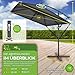tillvex® Alu Sonnenschirm Rechteckig Ø 330 cm + Abdeckung mit Kurbel | Ampelschirm Aluminium Eckig mit Ständer & Windschutz | Gartenschirm UV-Schutz, wasserdicht, 360° drehbar