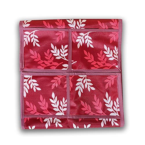 Image of KANUSHI Industries Microwave /Oven Top Cover with 4 Utility Pockets (VAR1-MICRO-MAROON-SMALL-LEVS-01)