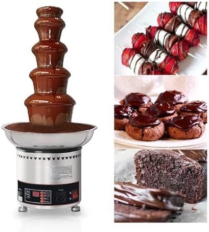 Miniatura 7 de Chocolate Fountain Machine - 4-Tier Dessert Fountain with Clear Acrylic Dust Cover & Temperature Control, Perfect for Parties, Weddings, Buffets &