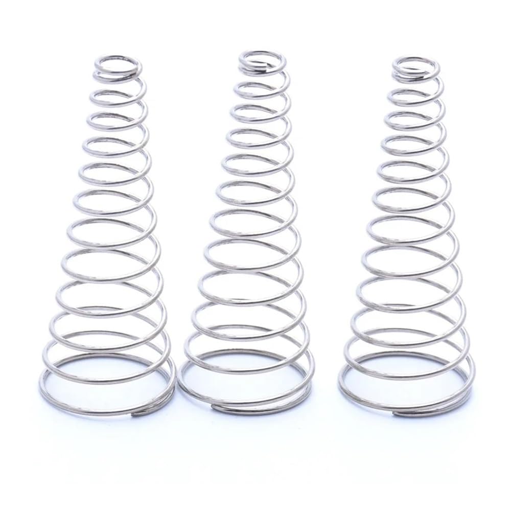 Metal Springs 10Pcs Tower Springs Conical Cone Return Spring 304 Stainless Steel Taper Pressure Spring WD 0.3/0.5/0.8mm ( Size : 10pcs 0.7*4.5-8*10mm )