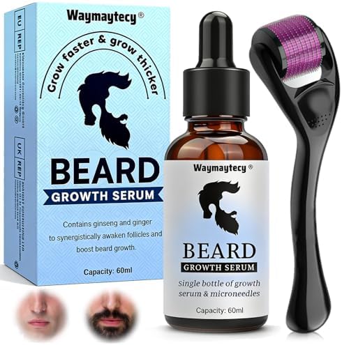 Crece Barba Kit,Crecimiento de Barba Mejorado para Hombres con Ro...