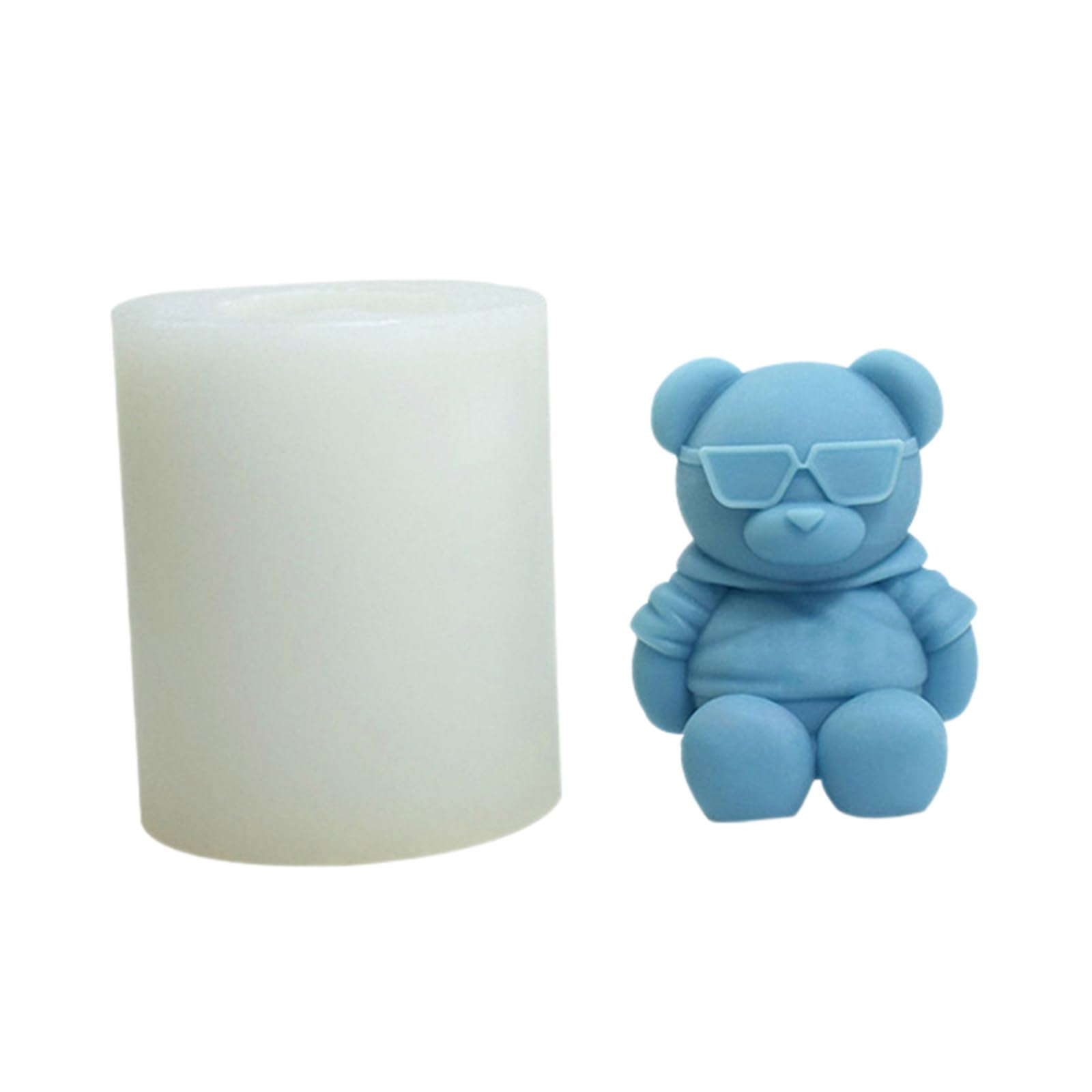NEWFT Bear Shaped Silicone Molds for Plaster Decorations, Bear Shaped Silicones Molds for Soap Chocolates Eyeglasses Mold