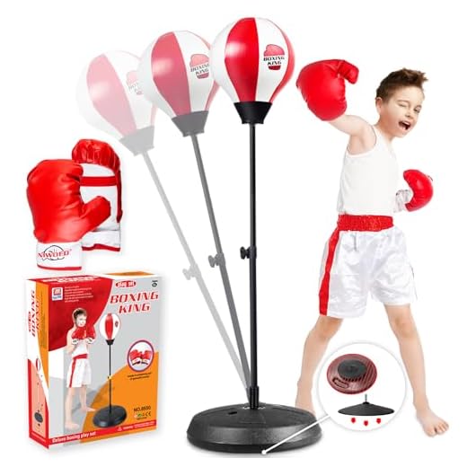 Niwoed Punching Bag Set for Kids with Stand,Kids Boxing Toys Kit Includes Boxing Gloves Punching Ball and Adjustable Stand,Sensory Sports Toys Best Idea Gift for Kids Boys Girls Age 3 4 5 6 7 8 9 10